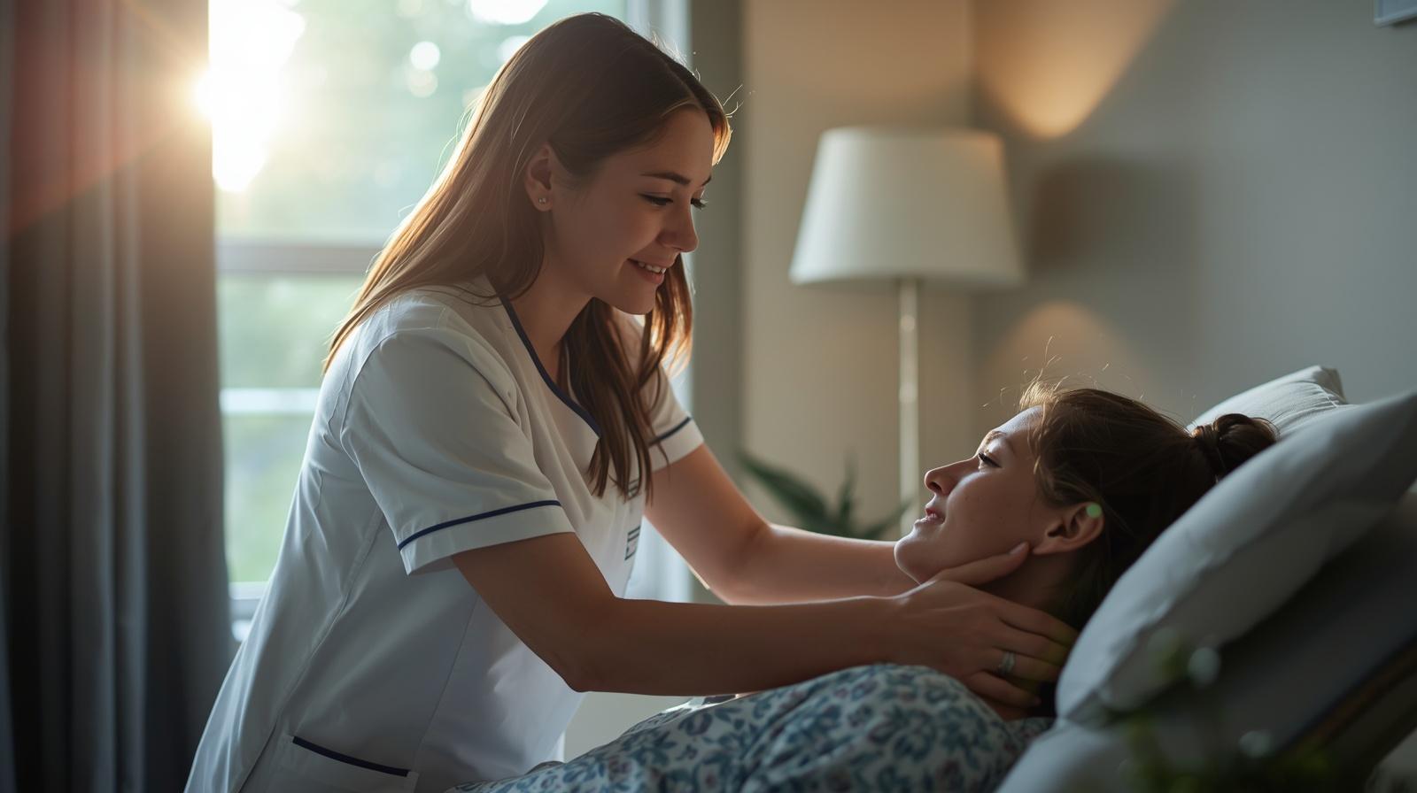 Support worker caring for a participant