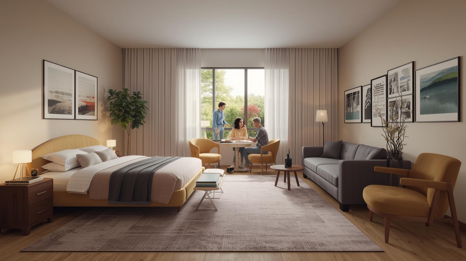 People discussing accommodation support options